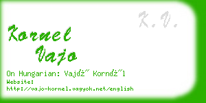 kornel vajo business card